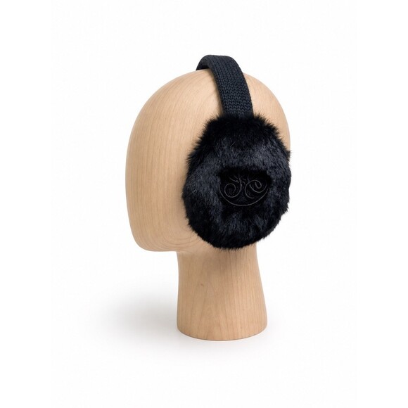 Juicy Couture Vintage Y2K Rabbit Fur Wool Earmuffs Black New With Tags main image 10